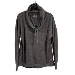 Athleta Blissful Drawstring Cowl Neck Heathered Gray Sweatshirt Size S
